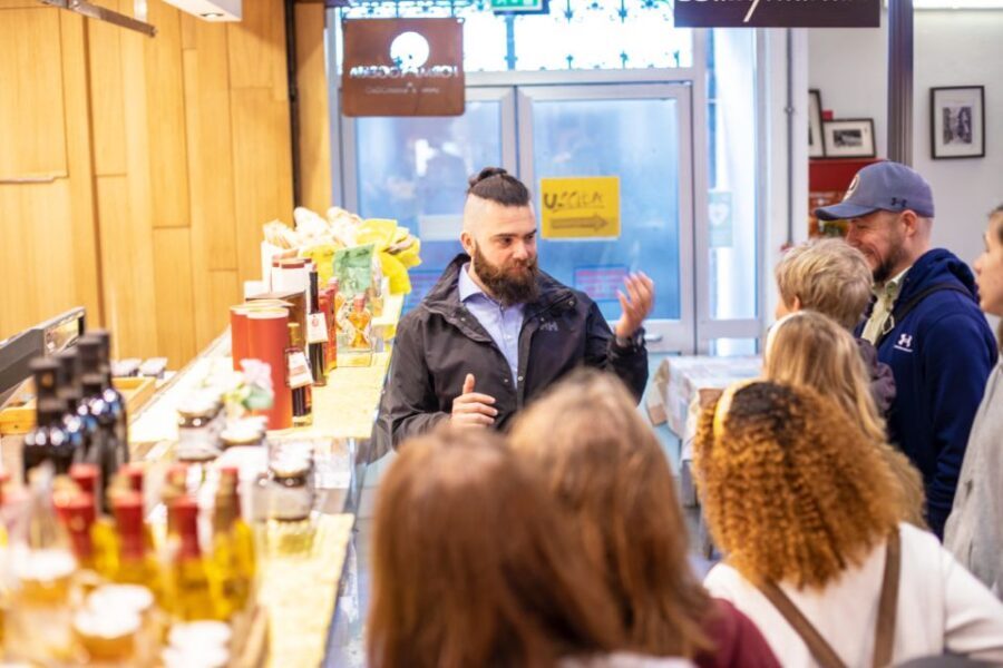 Florence: Grocery Market Food Tour and Tastings with a chef - A short walk to the wine shop: two wines and crostoni/bruschetta