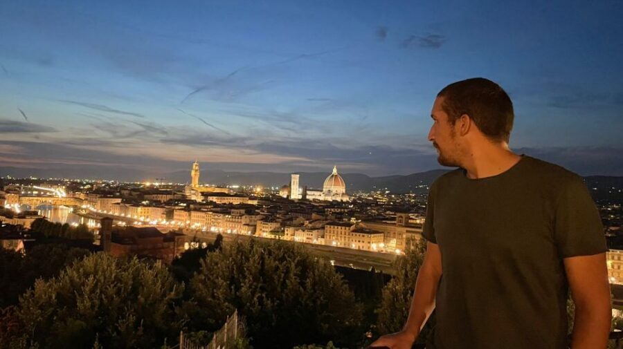 Florence: Night Tour by Electric Bike - Basilica di Santa Croce: a famous Franciscan church in evening light