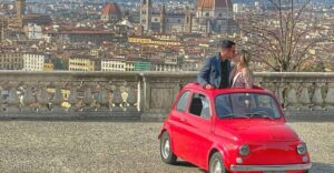 Florence: Vintage Fiat 500 Tour with Wine Tasting at Winery - San Miniato al Monte: 20 minutes to see Florence from above