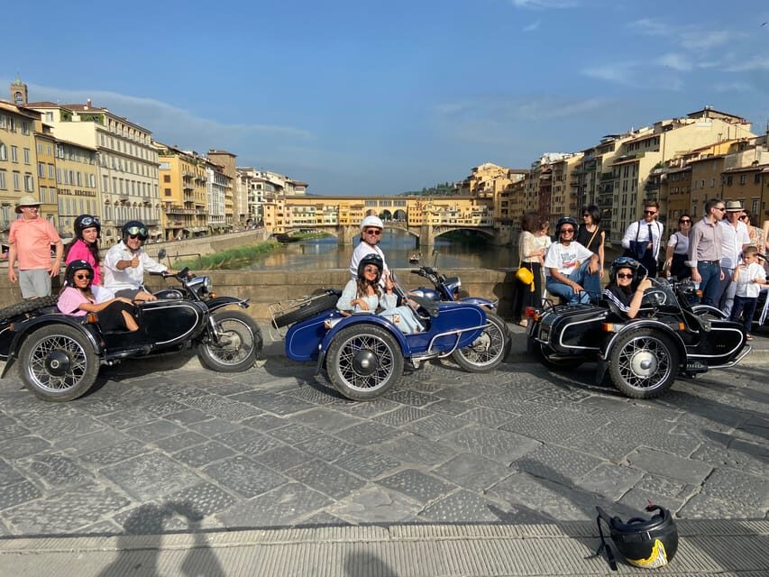 Florence Vintage Motorcycle Sidecar ride - Morning or Sunset - Riding along the Arno and into San Niccolò and Oltrarno