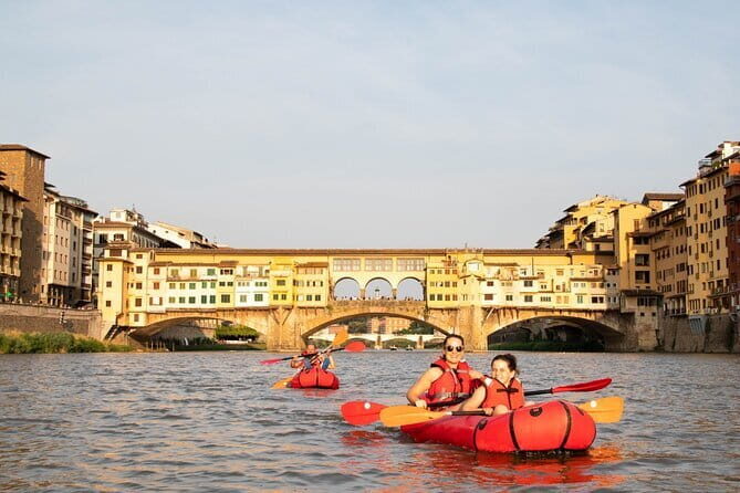 Kayaking on the Arno River in Florence under the Pontevecchio Arcade - Why paddling the Arno beats another walking tour