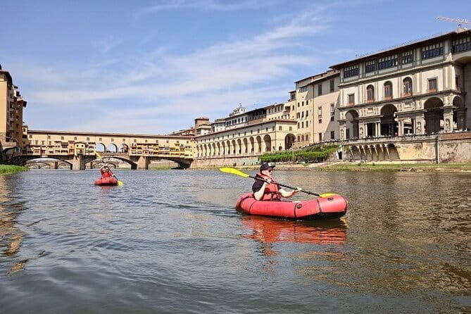 Kayaking on the Arno River in Florence under the Pontevecchio Arcade - Torre di San Niccolò: getting that postcard angle, minus the hassle