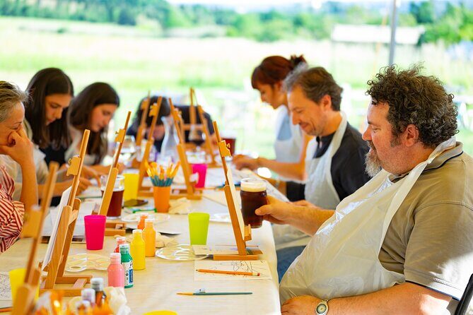 Paint And Drink Florentine Hills Art at La Birr'aia in Marignolle - Small group Florence evening: atmosphere, music setup, and comfort