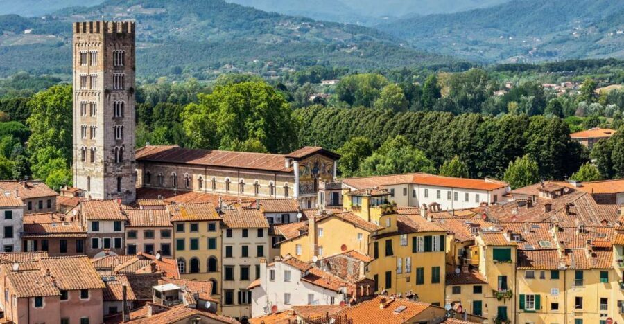 Pisa and Lucca: Private Full-Day Tour by Deluxe Van - Amphitheater Square: 360-Degree Views, Wine, and the Mazzolin di Fiori Sculpture