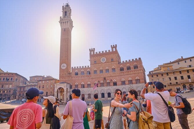 Pisa, Siena and San Gimignano Day Trip with Lunch & Wine Pairing - Siena’s Piazza del Campo, Torre del Mangia, And The Cathedral Square