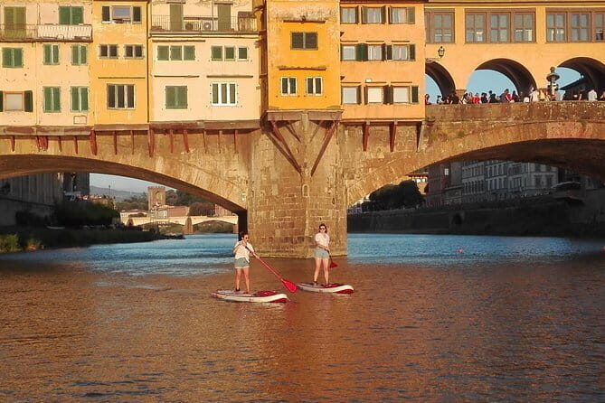 SUP at Ponte Vecchio with a Floating Drink - Florence Paddleboarding - Sunset Cruising and the Floating Drink with Chianti